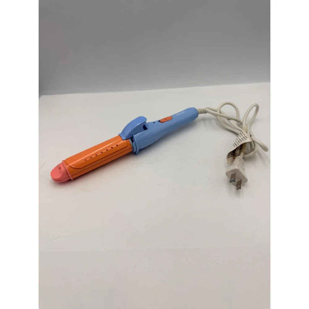 Bliss Curling Iron Unisex Blue Orange Corded Hair Styling Tool